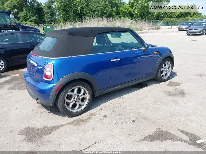 2012 Mini Cooper VIN: WMWZN3C57CT265175 Lot: 45668259