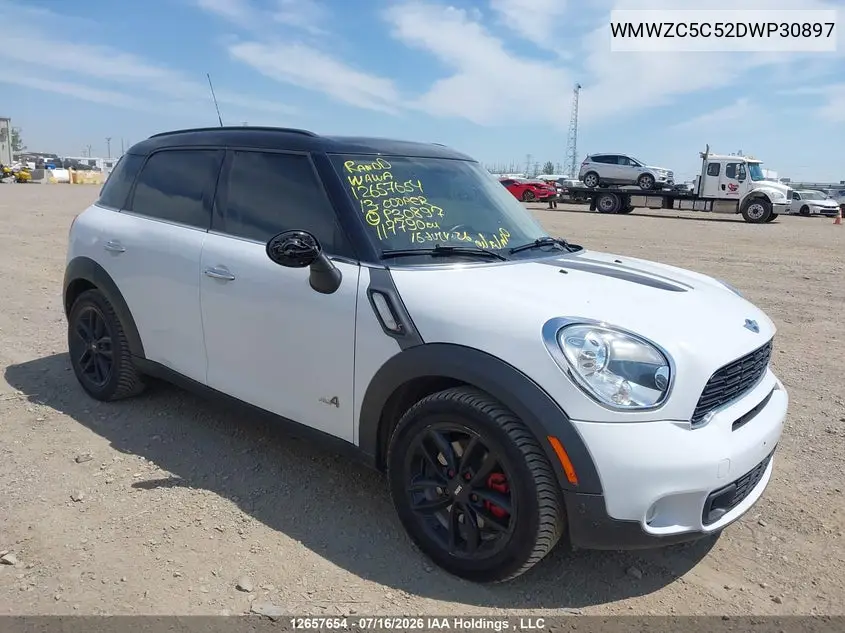 2013 Mini Countryman Cooper S VIN: WMWZC5C52DWP30897 Lot: 12657654X