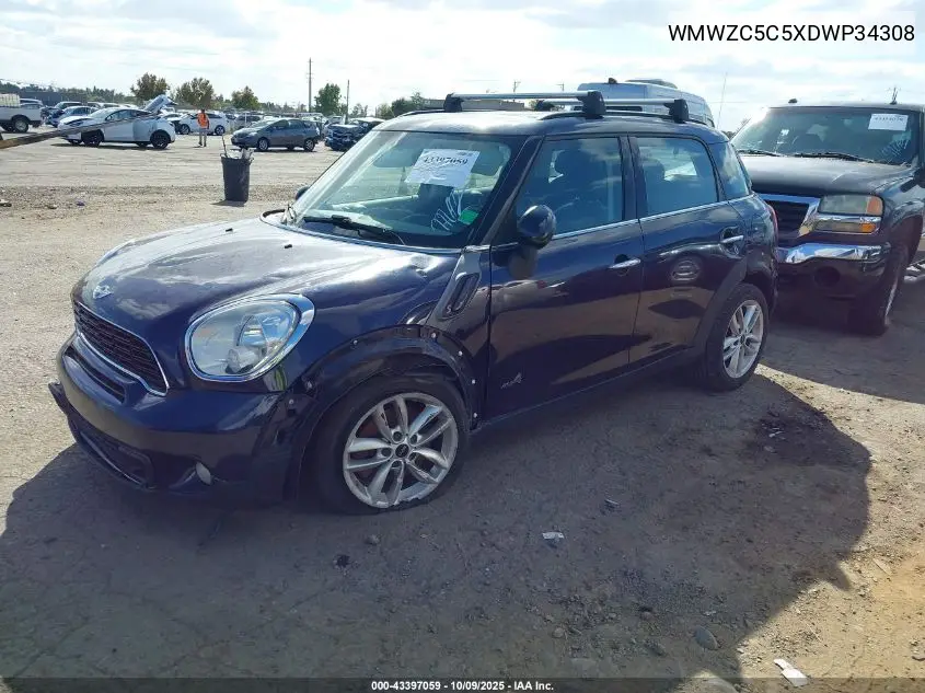 2013 Mini Countryman Cooper S VIN: WMWZC5C5XDWP34308 Lot: 43397059