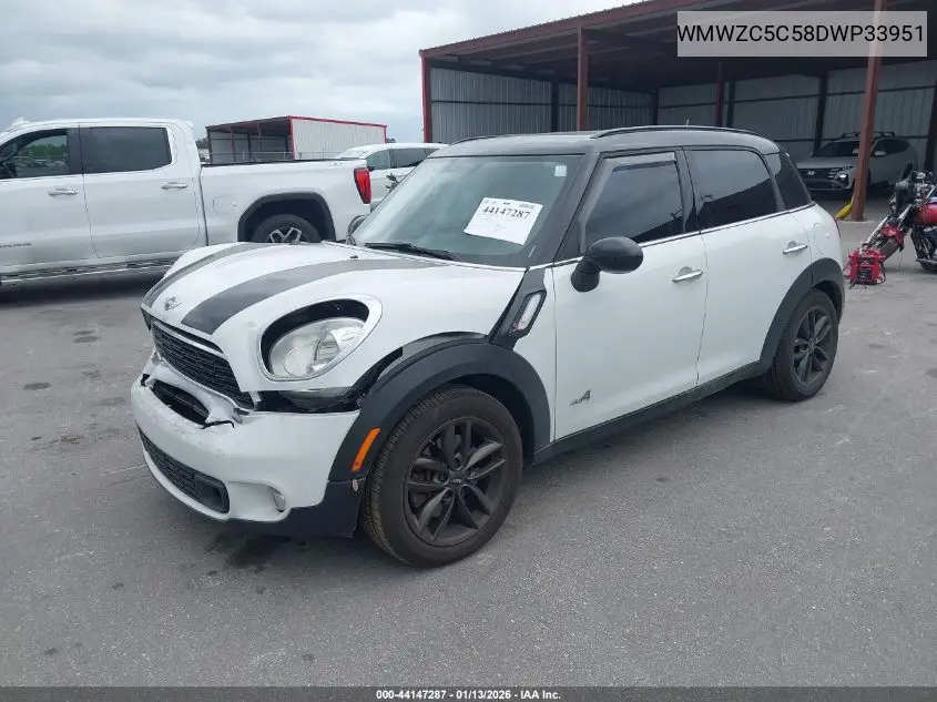 2013 Mini Countryman Cooper S VIN: WMWZC5C58DWP33951 Lot: 44147287