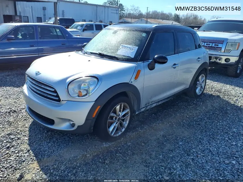 2013 Mini Countryman Cooper VIN: WMWZB3C56DWM31548 Lot: 44513933