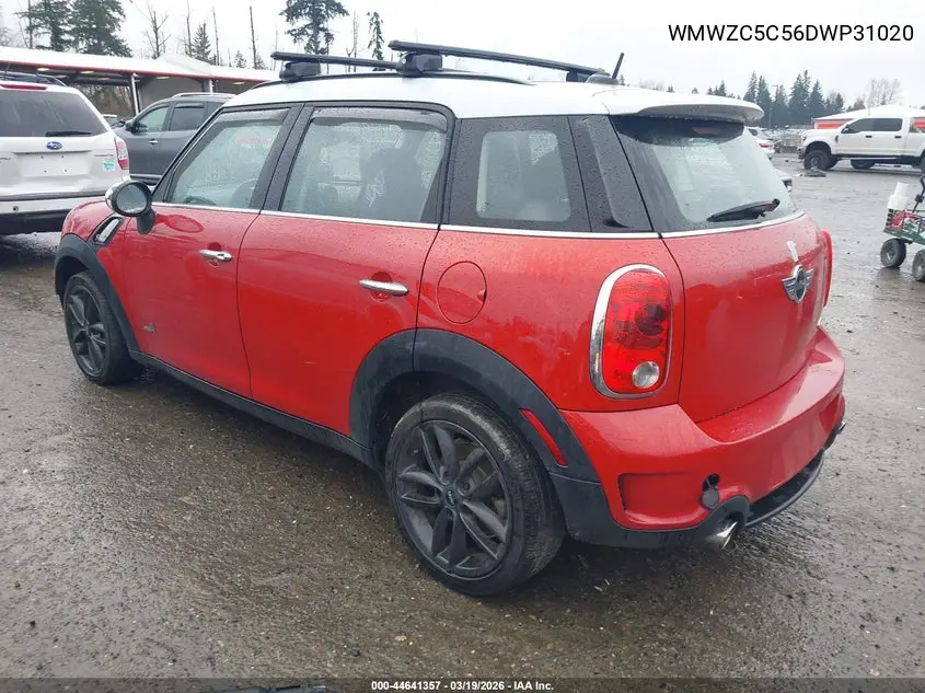 2013 Mini Countryman Cooper S VIN: WMWZC5C56DWP31020 Lot: 44641357