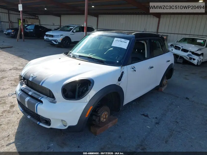 2013 Mini Countryman Cooper S VIN: WMWZC3C51DWP20494 Lot: 44641433