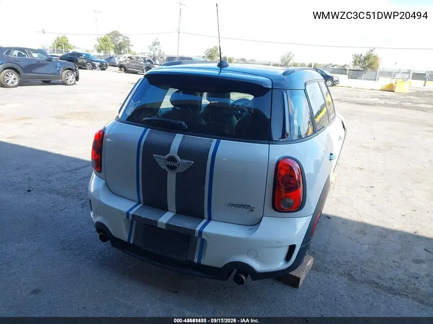 2013 Mini Countryman Cooper S VIN: WMWZC3C51DWP20494 Lot: 44641433