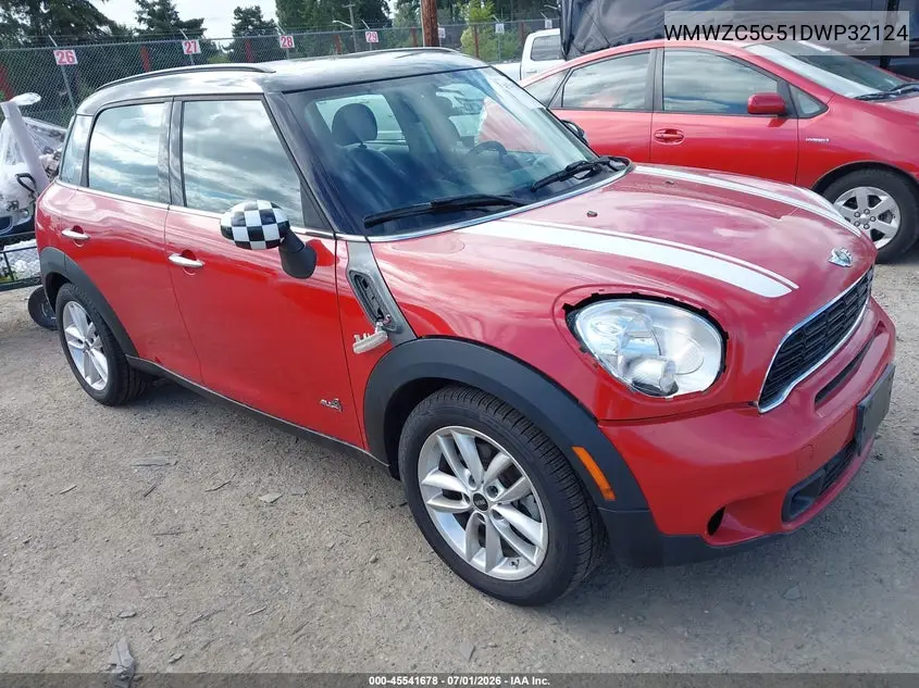 2013 Mini Countryman Cooper S VIN: WMWZC5C51DWP32124 Lot: 45541678