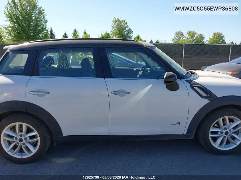 2014 Mini Countryman Cooper S VIN: WMWZC5C55EWP36808 Lot: 12625790