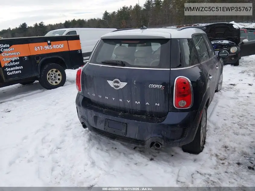 2014 Mini Countryman Cooper S VIN: WMWZC5C51EWP35767 Lot: 44305973