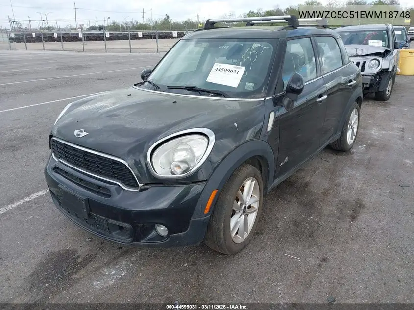 2014 Mini Countryman Cooper S VIN: WMWZC5C51EWM18748 Lot: 44599031