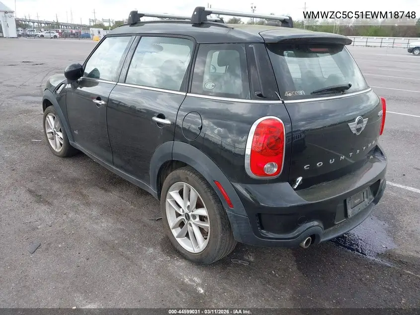 2014 Mini Countryman Cooper S VIN: WMWZC5C51EWM18748 Lot: 44599031