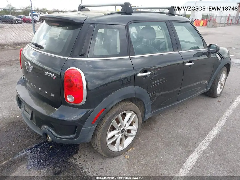 2014 Mini Countryman Cooper S VIN: WMWZC5C51EWM18748 Lot: 44599031