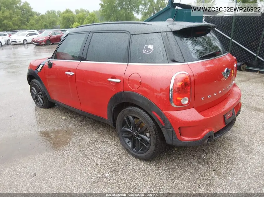 2014 Mini Countryman Cooper S VIN: WMWZC3C52EWP26922 Lot: 45022768