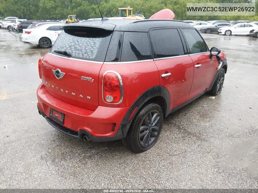 2014 Mini Countryman Cooper S VIN: WMWZC3C52EWP26922 Lot: 45022768