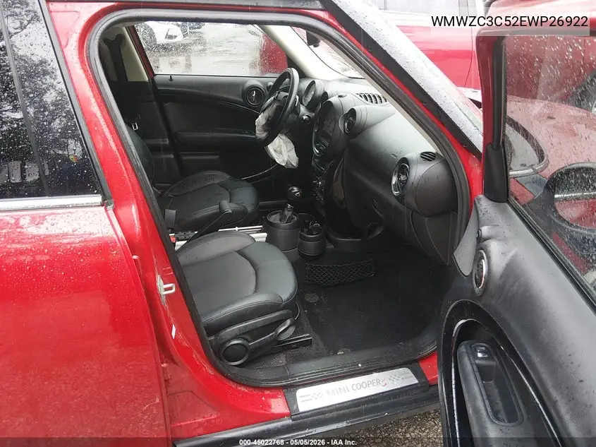 2014 Mini Countryman Cooper S VIN: WMWZC3C52EWP26922 Lot: 45022768