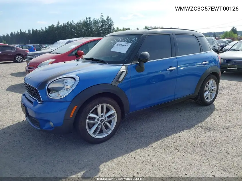 2014 Mini Countryman Cooper S VIN: WMWZC3C57EWT00126 Lot: 45054618
