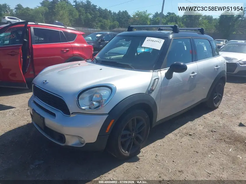 2014 Mini Countryman Cooper S VIN: WMWZC3C58EWP51954 Lot: 45584992