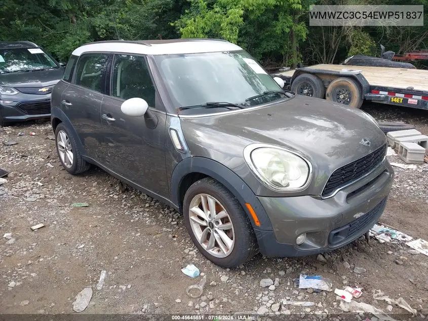 2014 Mini Countryman Cooper S VIN: WMWZC3C54EWP51837 Lot: 45645851