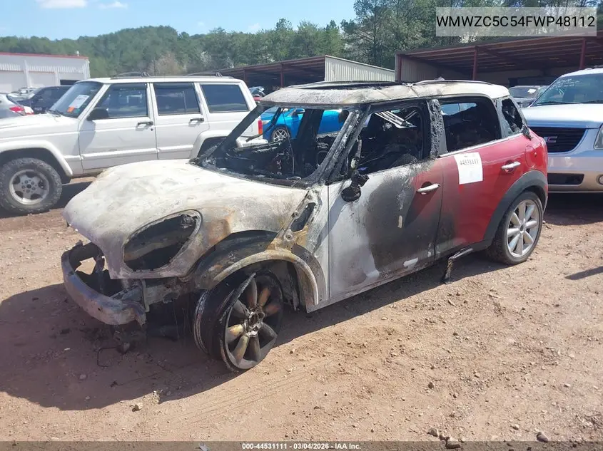 2015 Mini Countryman Cooper S VIN: WMWZC5C54FWP48112 Lot: 44531111