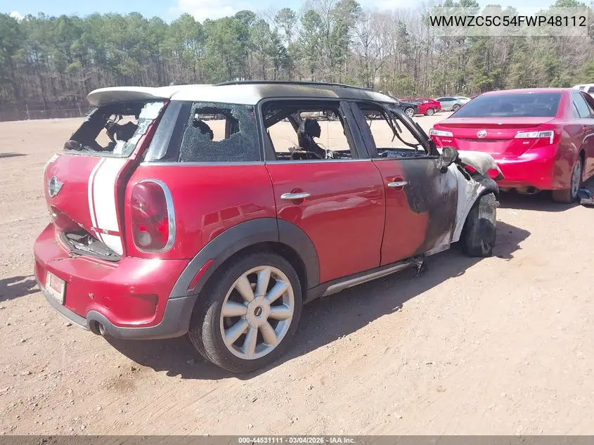 2015 Mini Countryman Cooper S VIN: WMWZC5C54FWP48112 Lot: 44531111