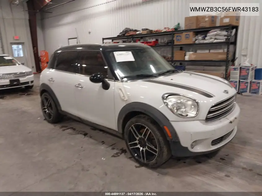 2015 Mini Countryman Cooper VIN: WMWZB3C56FWR43183 Lot: 44891137