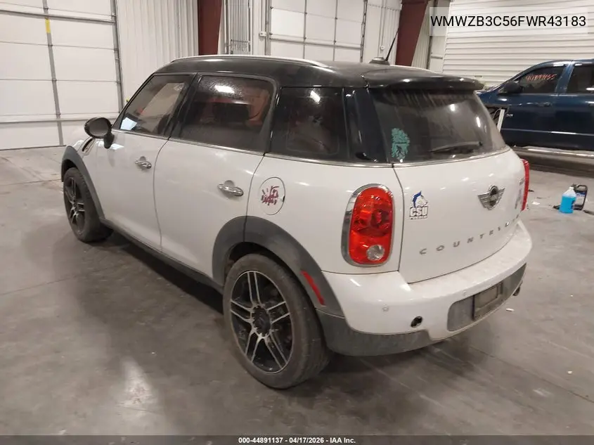 2015 Mini Countryman Cooper VIN: WMWZB3C56FWR43183 Lot: 44891137