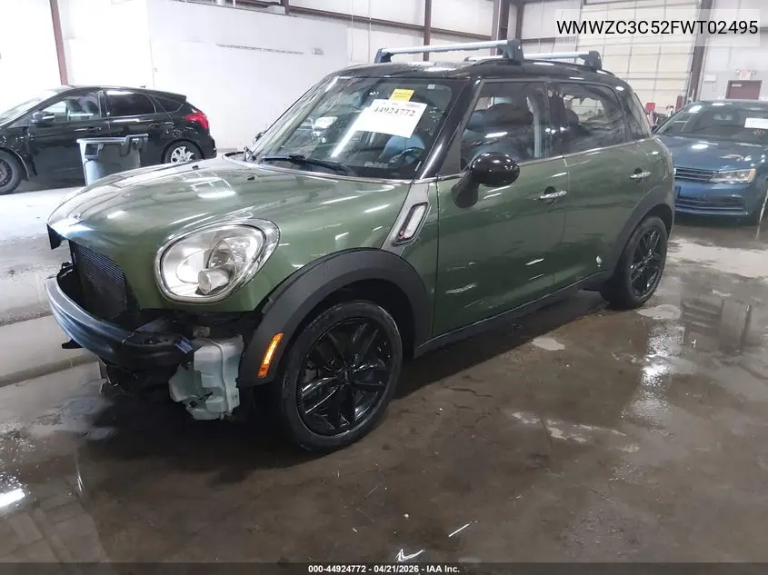 2015 Mini Countryman Cooper S VIN: WMWZC3C52FWT02495 Lot: 44924772