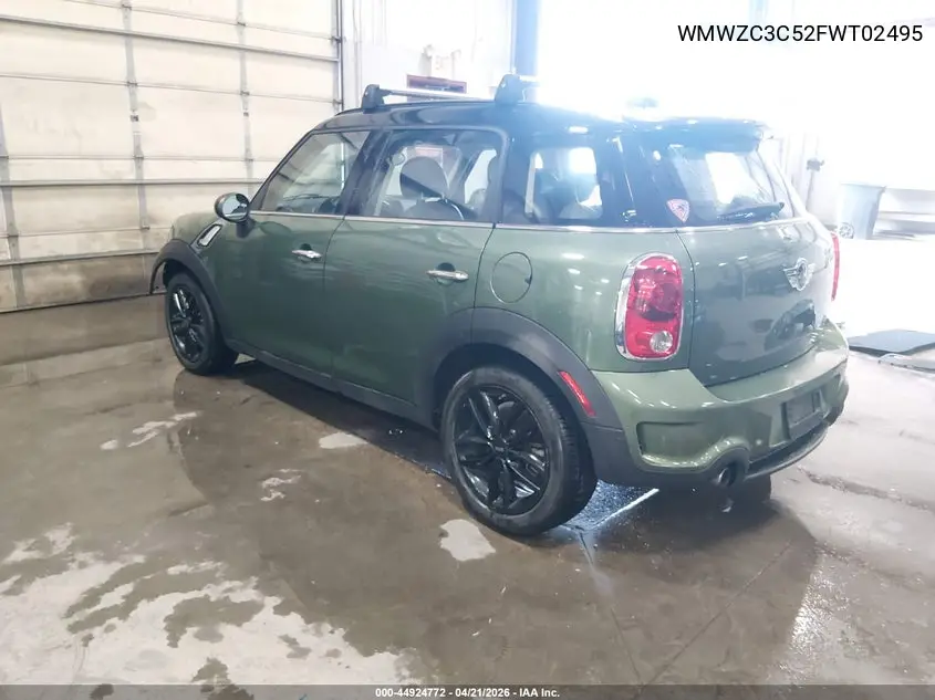 2015 Mini Countryman Cooper S VIN: WMWZC3C52FWT02495 Lot: 44924772