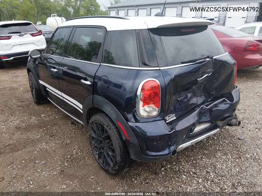 2015 Mini Countryman Cooper S VIN: WMWZC5C5XFWP44792 Lot: 44954199