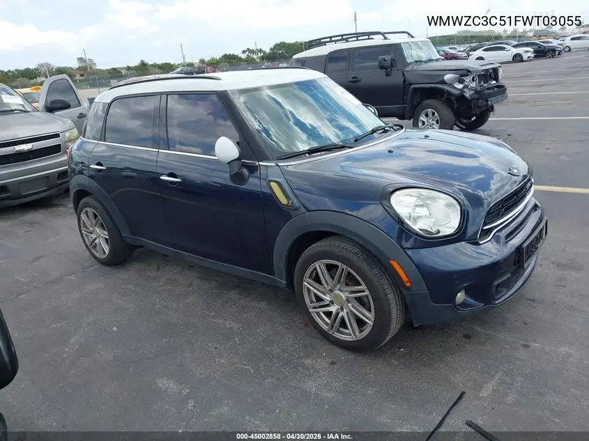 2015 Mini Countryman Cooper S VIN: WMWZC3C51FWT03055 Lot: 45002858