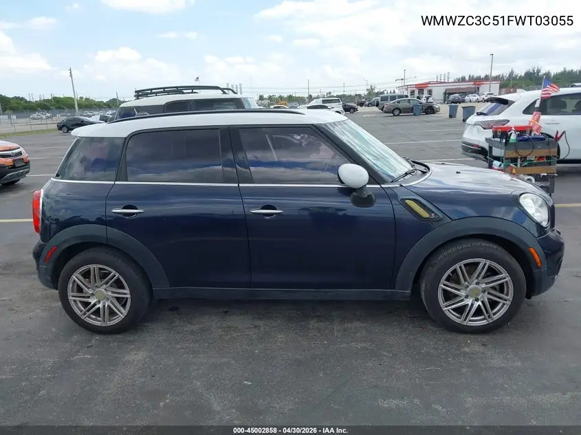 2015 Mini Countryman Cooper S VIN: WMWZC3C51FWT03055 Lot: 45002858