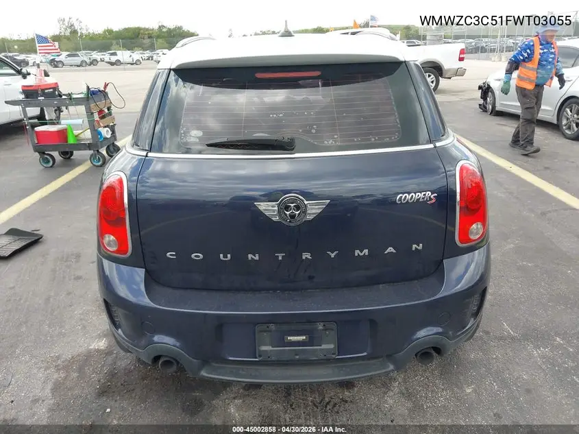 2015 Mini Countryman Cooper S VIN: WMWZC3C51FWT03055 Lot: 45002858