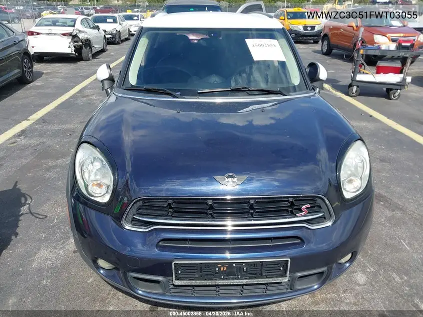 2015 Mini Countryman Cooper S VIN: WMWZC3C51FWT03055 Lot: 45002858