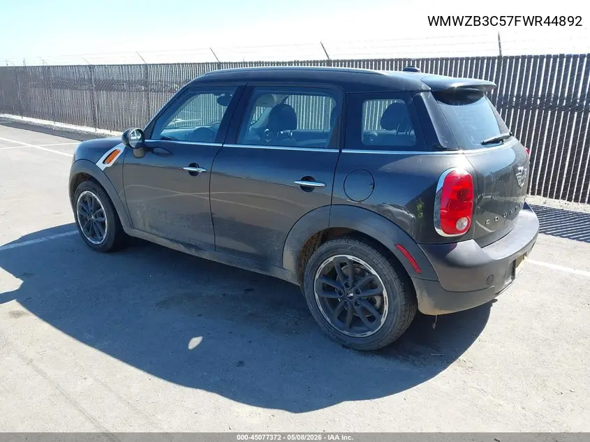 2015 Mini Countryman Cooper VIN: WMWZB3C57FWR44892 Lot: 45077372