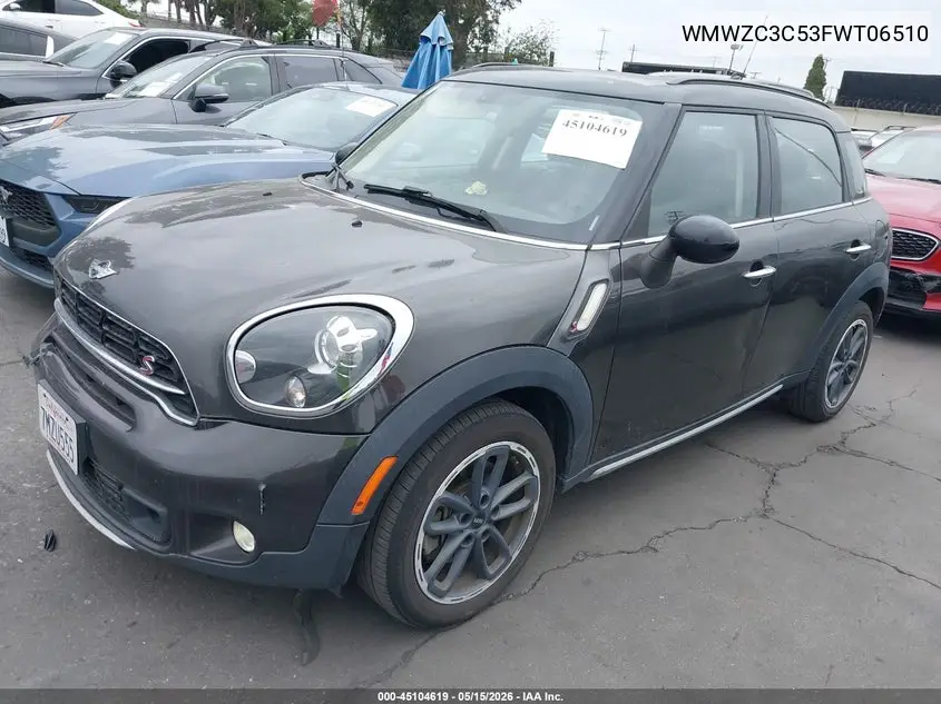 2015 Mini Countryman Cooper S VIN: WMWZC3C53FWT06510 Lot: 45104619