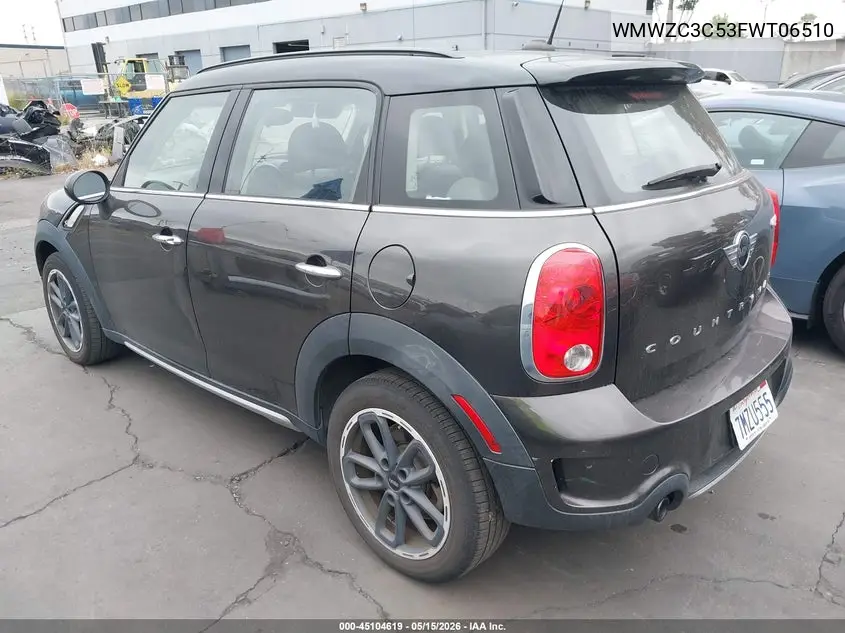 2015 Mini Countryman Cooper S VIN: WMWZC3C53FWT06510 Lot: 45104619