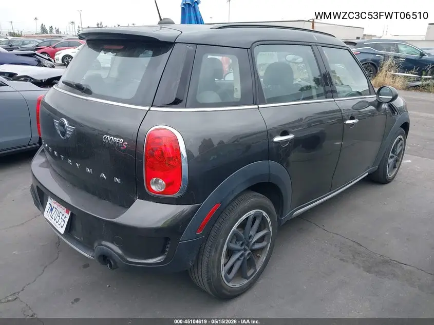 2015 Mini Countryman Cooper S VIN: WMWZC3C53FWT06510 Lot: 45104619