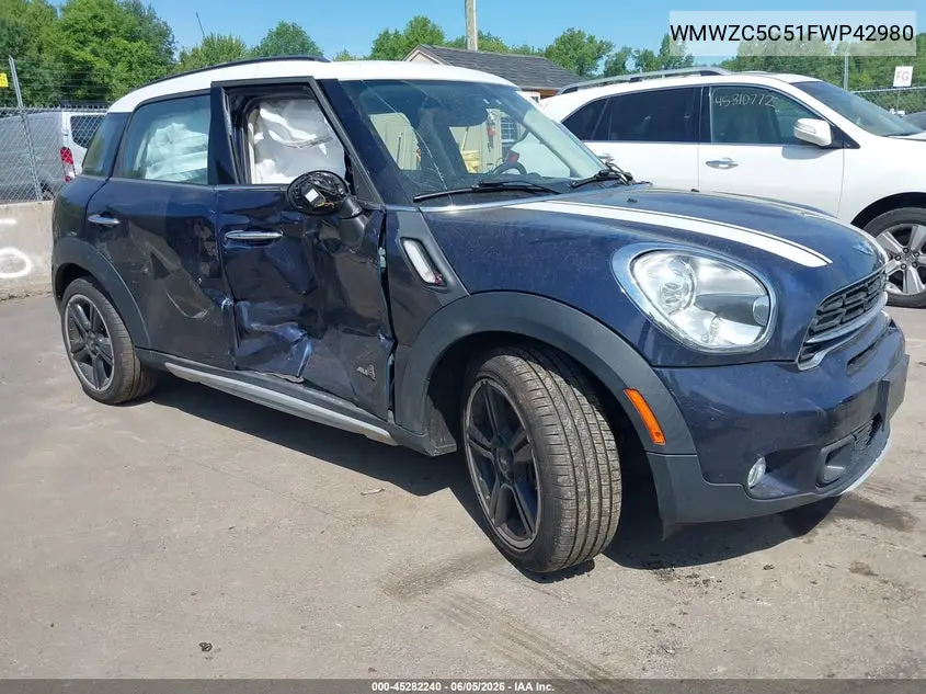 2015 Mini Countryman Cooper S VIN: WMWZC5C51FWP42980 Lot: 45282240