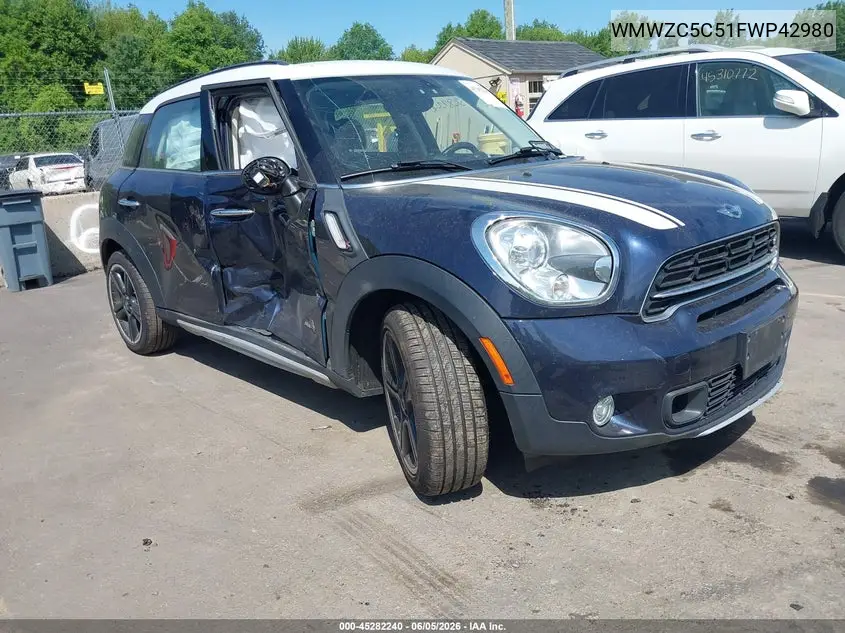 2015 Mini Countryman Cooper S VIN: WMWZC5C51FWP42980 Lot: 45282240