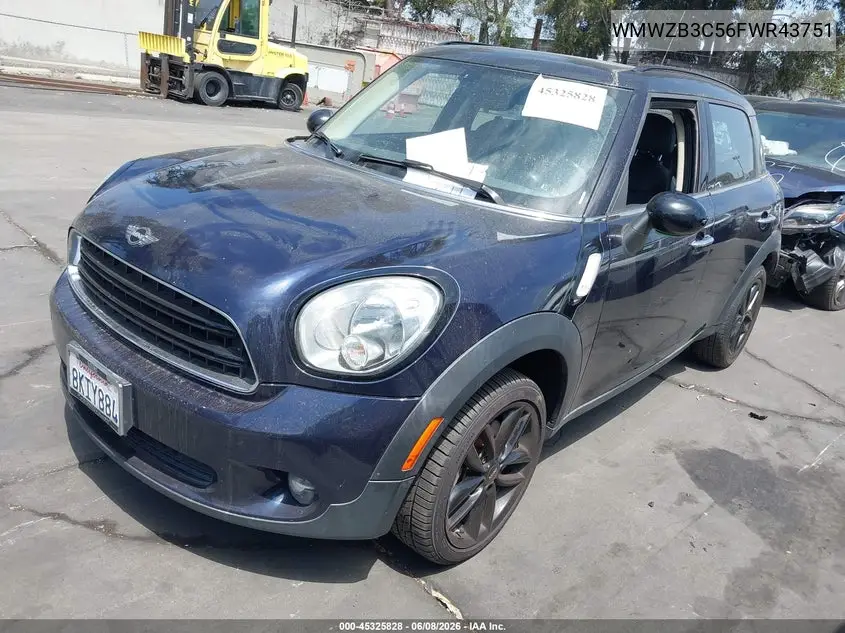 2015 Mini Countryman Cooper VIN: WMWZB3C56FWR43751 Lot: 45325828