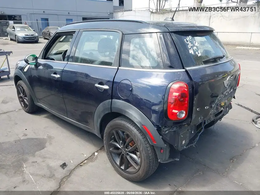 2015 Mini Countryman Cooper VIN: WMWZB3C56FWR43751 Lot: 45325828