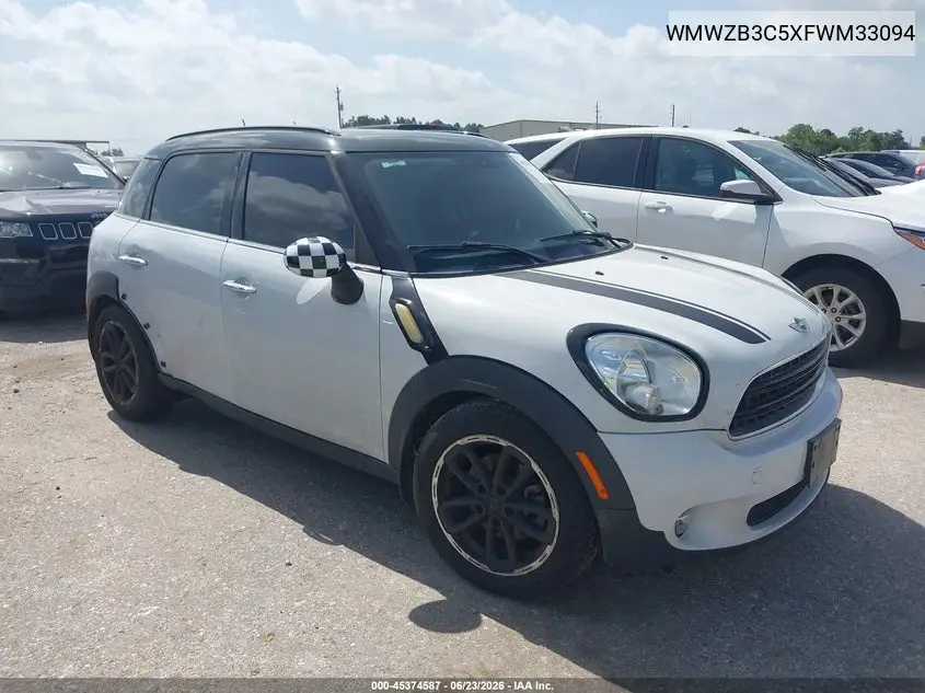 2015 Mini Countryman Cooper VIN: WMWZB3C5XFWM33094 Lot: 45374587