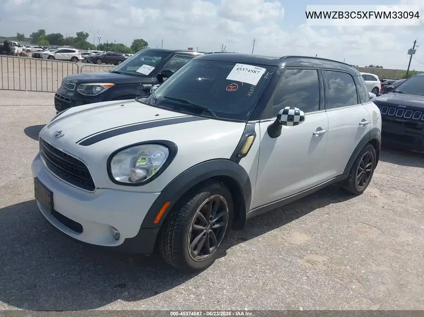 2015 Mini Countryman Cooper VIN: WMWZB3C5XFWM33094 Lot: 45374587