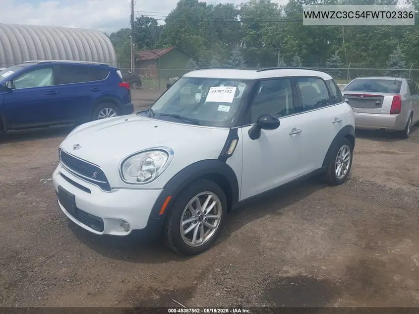 2015 Mini Countryman Cooper S VIN: WMWZC3C54FWT02336 Lot: 45387552