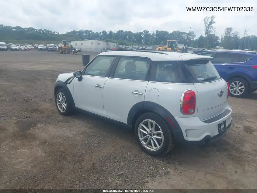 2015 Mini Countryman Cooper S VIN: WMWZC3C54FWT02336 Lot: 45387552