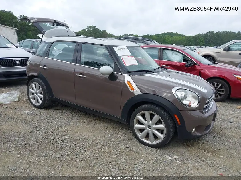2015 Mini Countryman Cooper VIN: WMWZB3C54FWR42940 Lot: 45403605