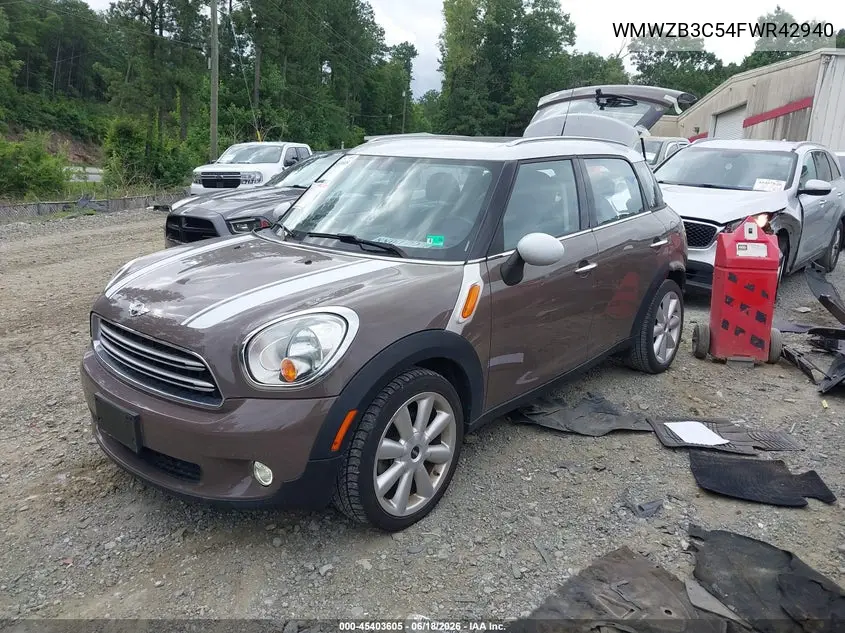 2015 Mini Countryman Cooper VIN: WMWZB3C54FWR42940 Lot: 45403605