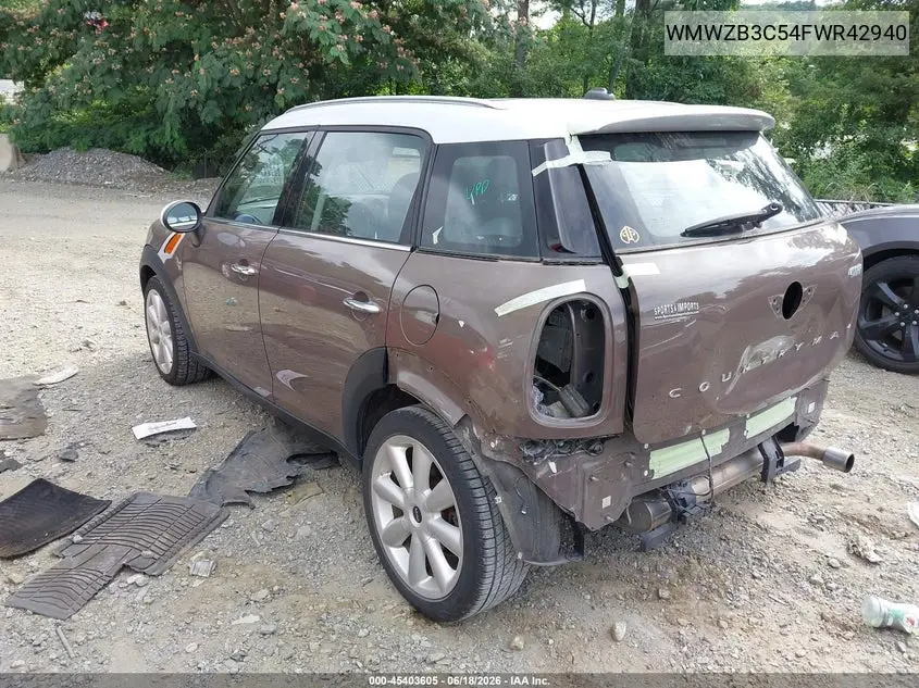 2015 Mini Countryman Cooper VIN: WMWZB3C54FWR42940 Lot: 45403605