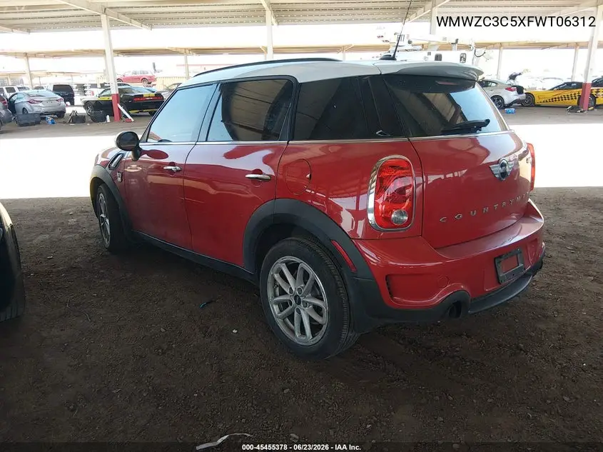 2015 Mini Countryman Cooper S VIN: WMWZC3C5XFWT06312 Lot: 45455378