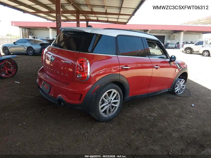2015 Mini Countryman Cooper S VIN: WMWZC3C5XFWT06312 Lot: 45455378