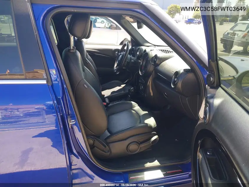 2015 Mini Countryman Cooper S VIN: WMWZC3C58FWT03649 Lot: 45508714