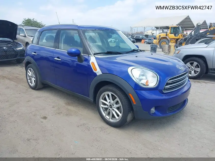 2015 Mini Countryman Cooper VIN: WMWZB3C5XFWR42747 Lot: 45526851